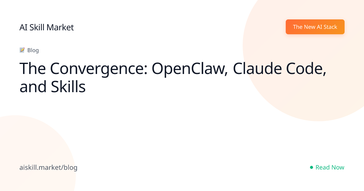 The Convergence: OpenClaw, Claude Code, and Skills - AI Skill Market ...