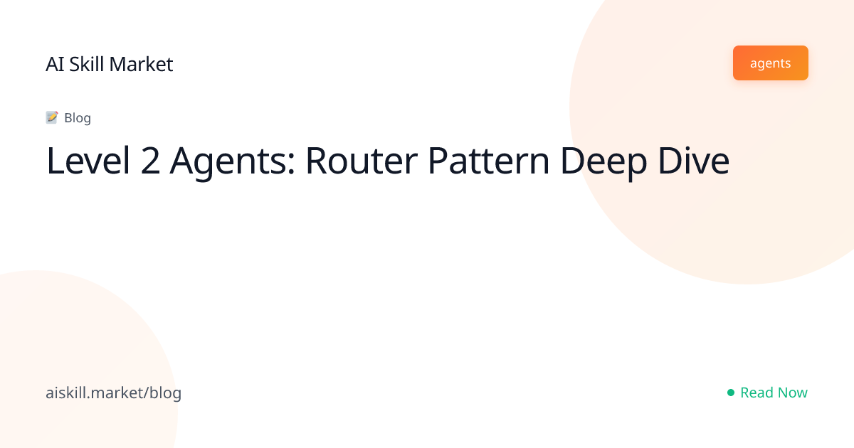 Level 2 Agents: Router Pattern Deep Dive - AI Skill Market Blog | AI ...