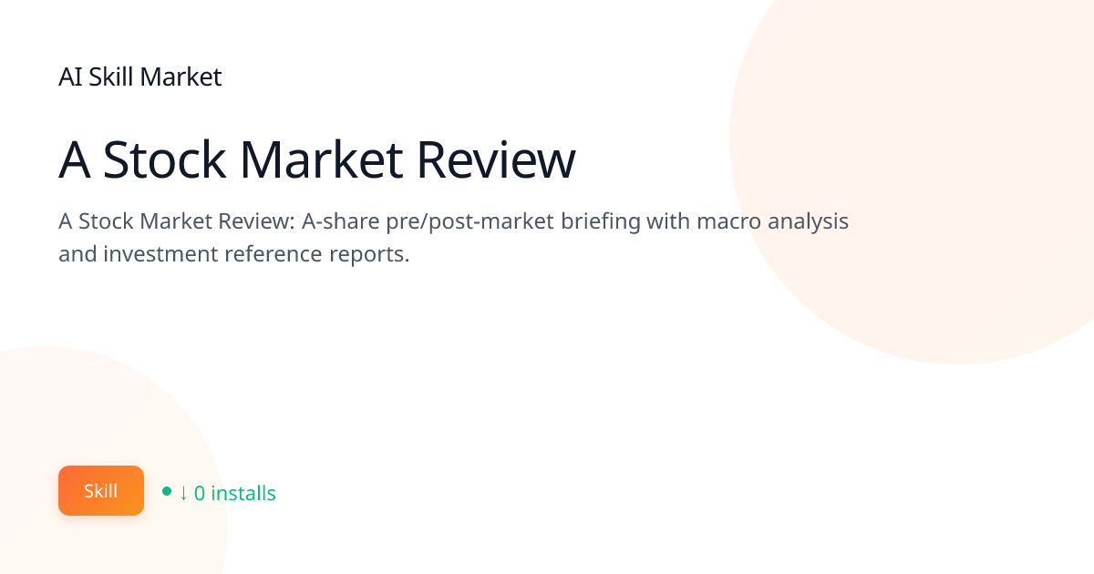 A Stock Market Review: Data & Analytics for Claude Code | AI Skill ...