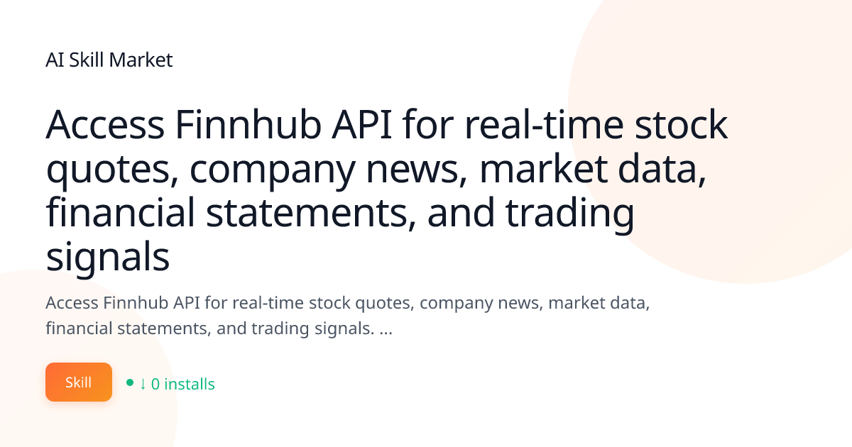 Access Finnhub API for real-time stock quotes, company news, market ...