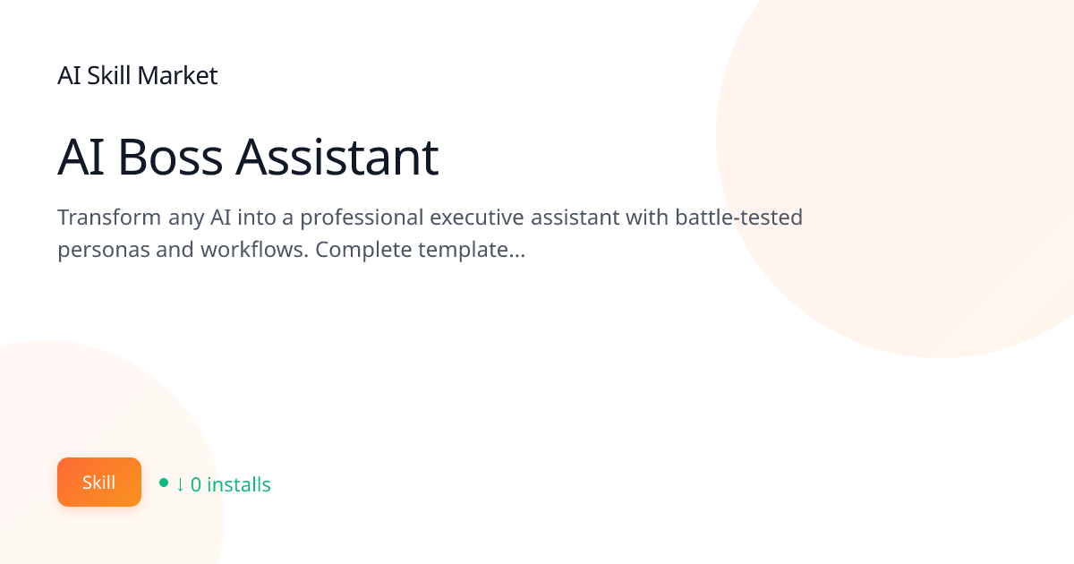 AI Boss Assistant: Productivity & Organization for Claude Code | AI ...