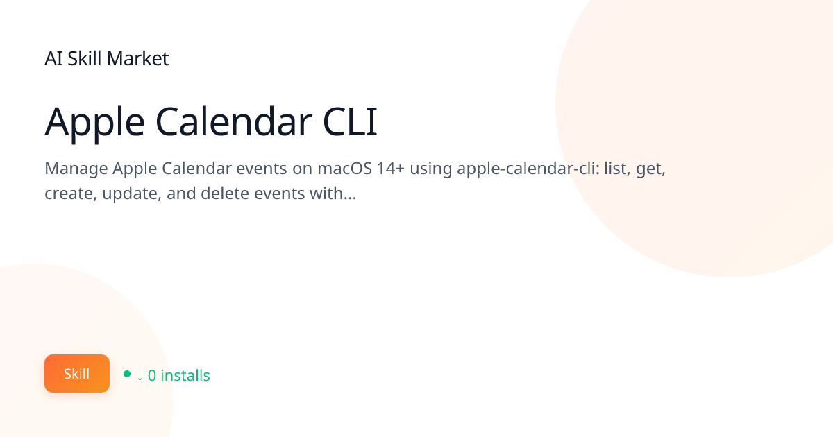 Apple Calendar CLI: Productivity & Organization for Claude Code | AI ...