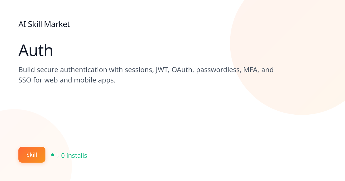 Auth: Security & Privacy for Claude Code | AI Skill Market | AI Skill ...