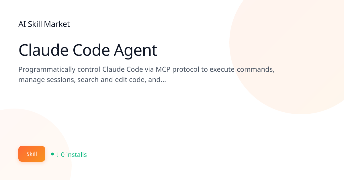 Claude Code Agent: Development & Code Tools for Claude Code | AI Skill ...