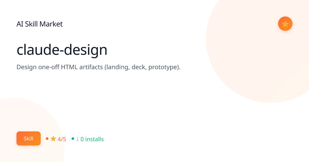 claude-design: Creative for Claude Code | AI Skill Market | AI Skill Market
