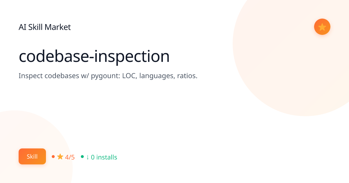 codebase-inspection: GitHub for Claude Code | AI Skill Market | AI ...