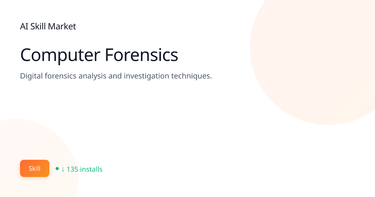 Computer Forensics: Coding for Claude Code | AI Skill Market | AI Skill ...