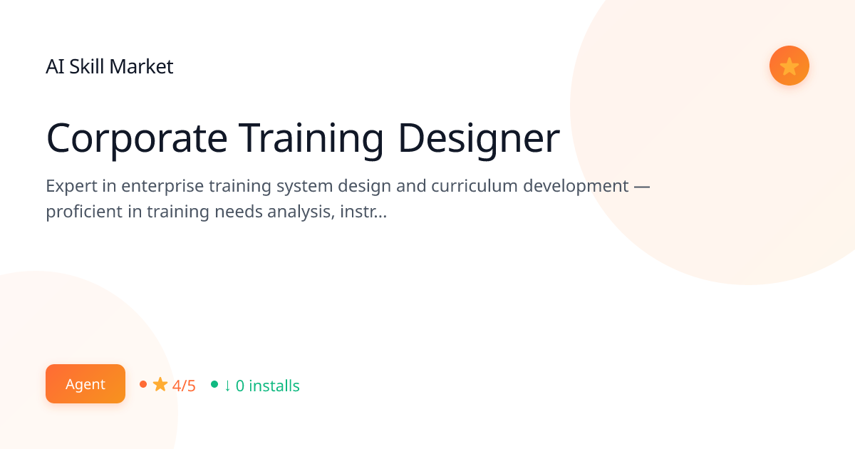 Corporate Training Designer: Specialized Roles for Claude Code | AI ...