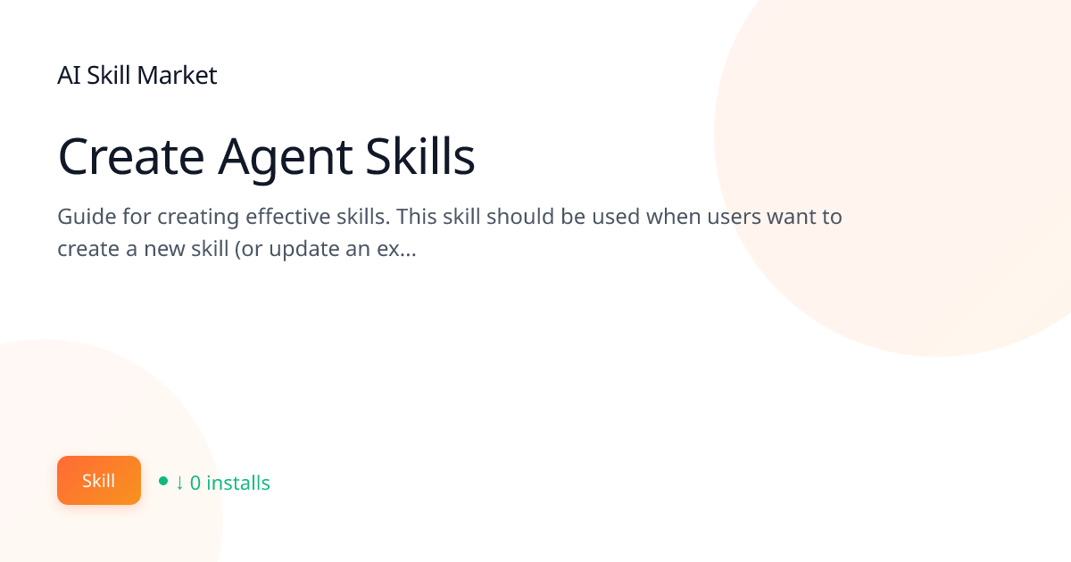 Create Agent Skills: Development & Code Tools for Claude Code | AI ...