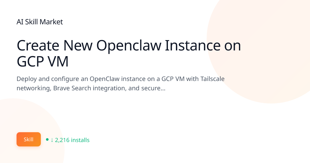 Create New Openclaw Instance on GCP VM: DevOps & Deployment for Claude ...