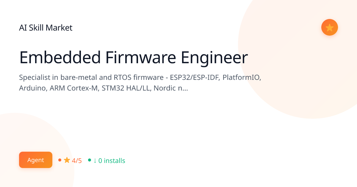 Embedded Firmware Engineer: Engineering & Development for Claude Code ...