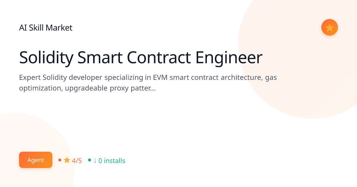 Solidity Smart Contract Engineer: Engineering & Development for Claude ...
