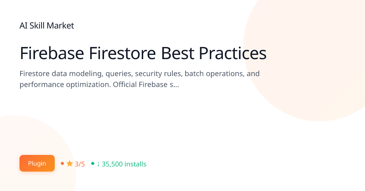 Firebase Firestore Best Practices: Database for Claude Code | AI Skill ...