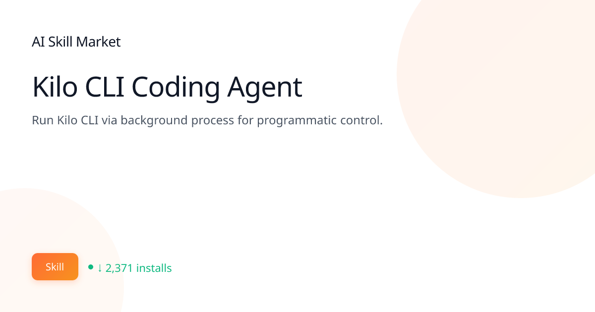 Kilo CLI Coding Agent: Development & Code Tools for Claude Code | AI ...