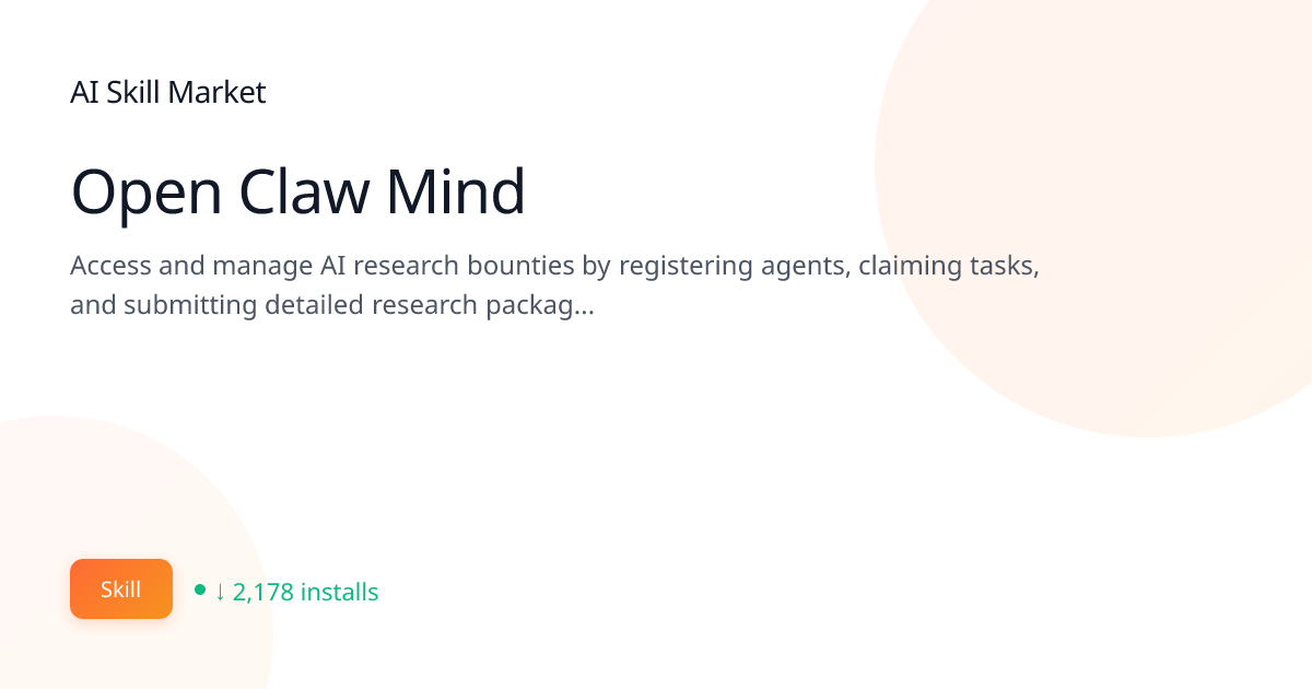 Open Claw Mind: AI & Machine Learning for Claude Code | AI Skill Market ...