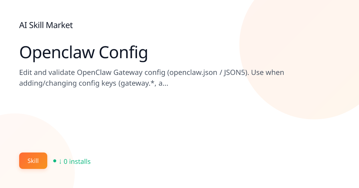 Openclaw Config: DevOps & Deployment for Claude Code | AI Skill Market ...