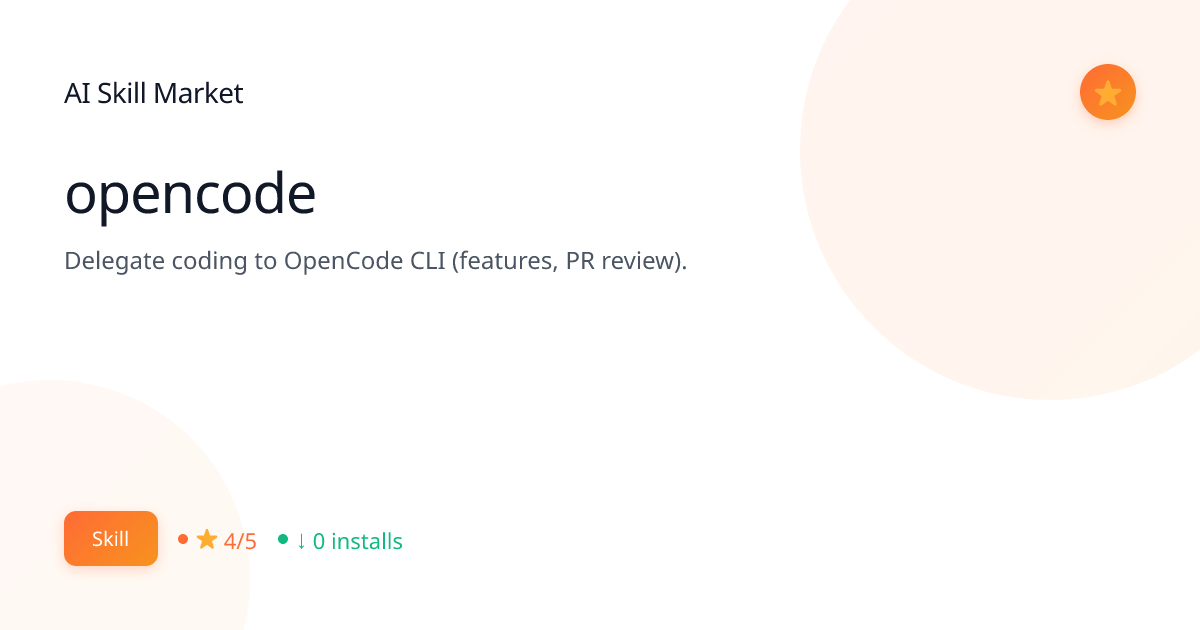 opencode: Autonomous AI Agents for Claude Code | AI Skill Market | AI ...
