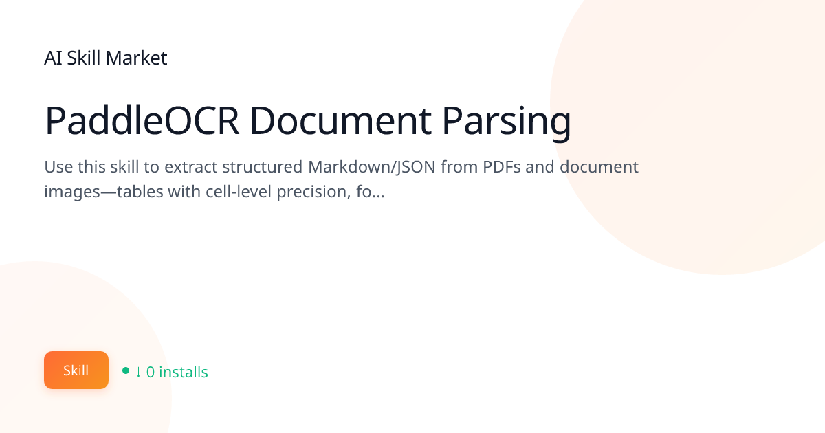 PaddleOCR Document Parsing: Documentation & Writing for Claude Code ...