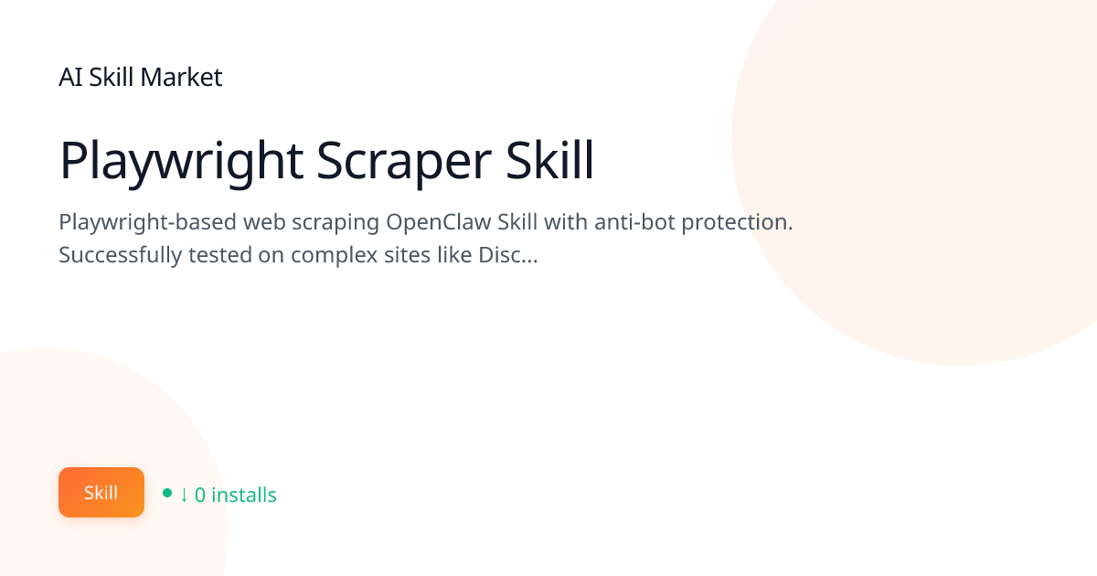 Playwright Scraper Skill: Browser Automation for Claude Code | AI Skill ...