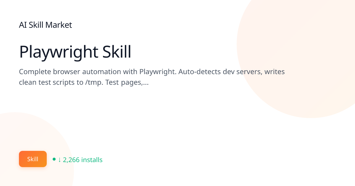 Playwright Skill: Browser Automation for Claude Code | AI Skill Market ...
