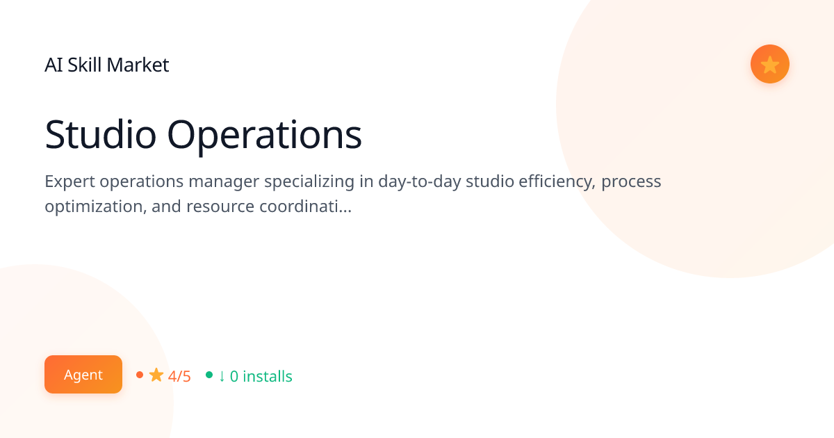 Studio Operations: Project Management for Claude Code | AI Skill Market ...