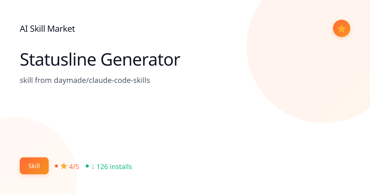 Statusline Generator - AI Skill Market | AI Skill Market