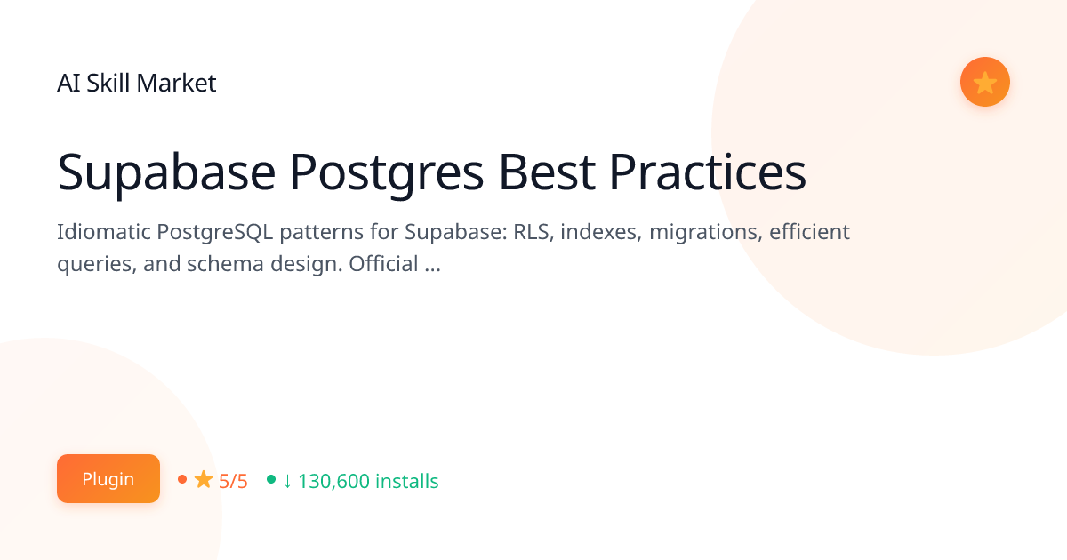 Supabase Postgres Best Practices: Database for Claude Code | AI Skill ...