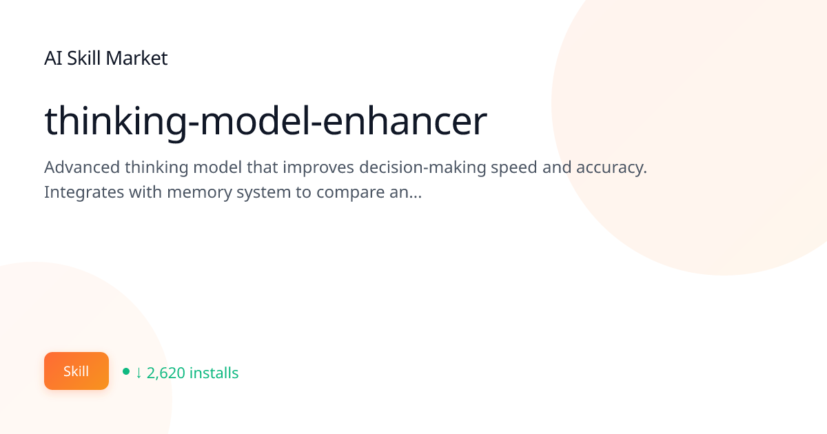 thinking-model-enhancer: AI & Machine Learning for Claude Code | AI ...