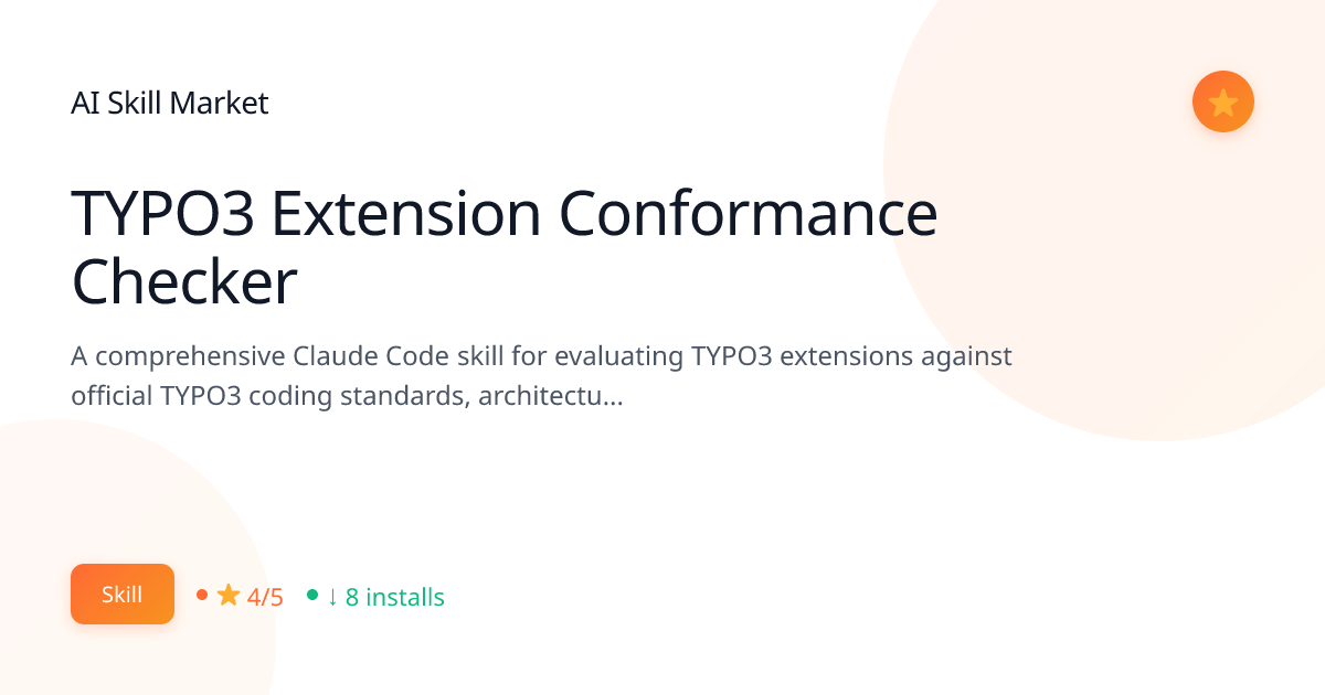 TYPO3 Extension Conformance Checker - AI Skill Market