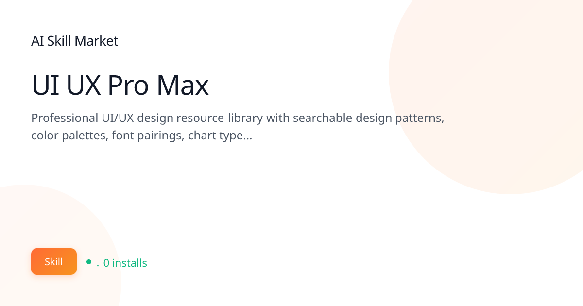 UI UX Pro Max: Creative & Media for Claude Code | AI Skill Market | AI ...