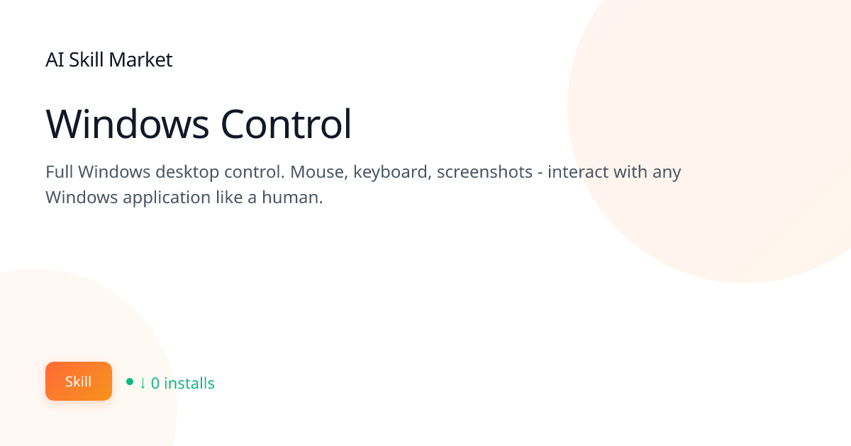 Windows Control: Browser Automation for Claude Code | AI Skill Market ...